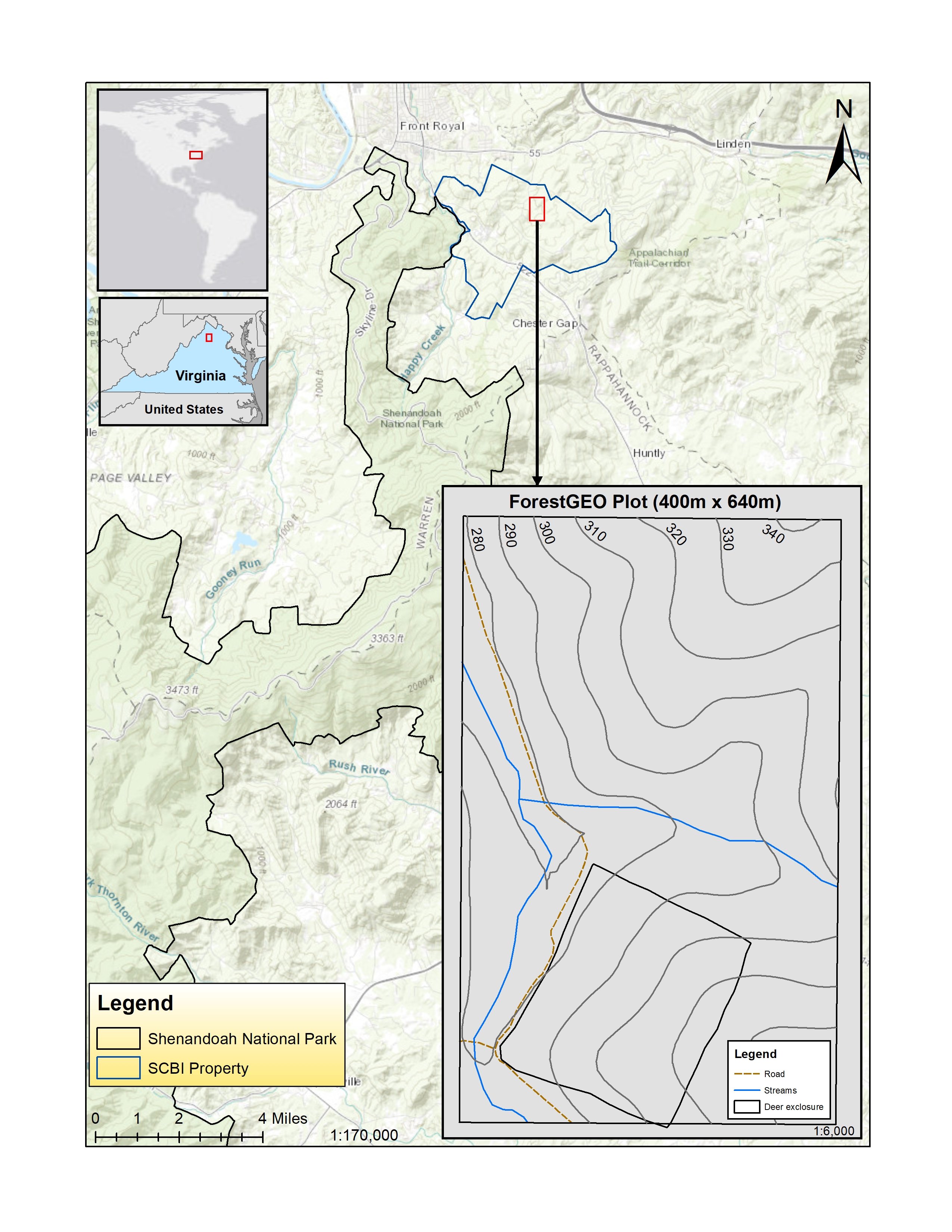 Figure 1. Location of the SCBI ForestGEO Large Forest Dynamics Plot